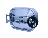 Люк прямоугольный DN 530х420 (вертикальный, арт. 825А, Н 100мм, T 8мм, 0,7 bar, AISI 304, 08Х18Н10)